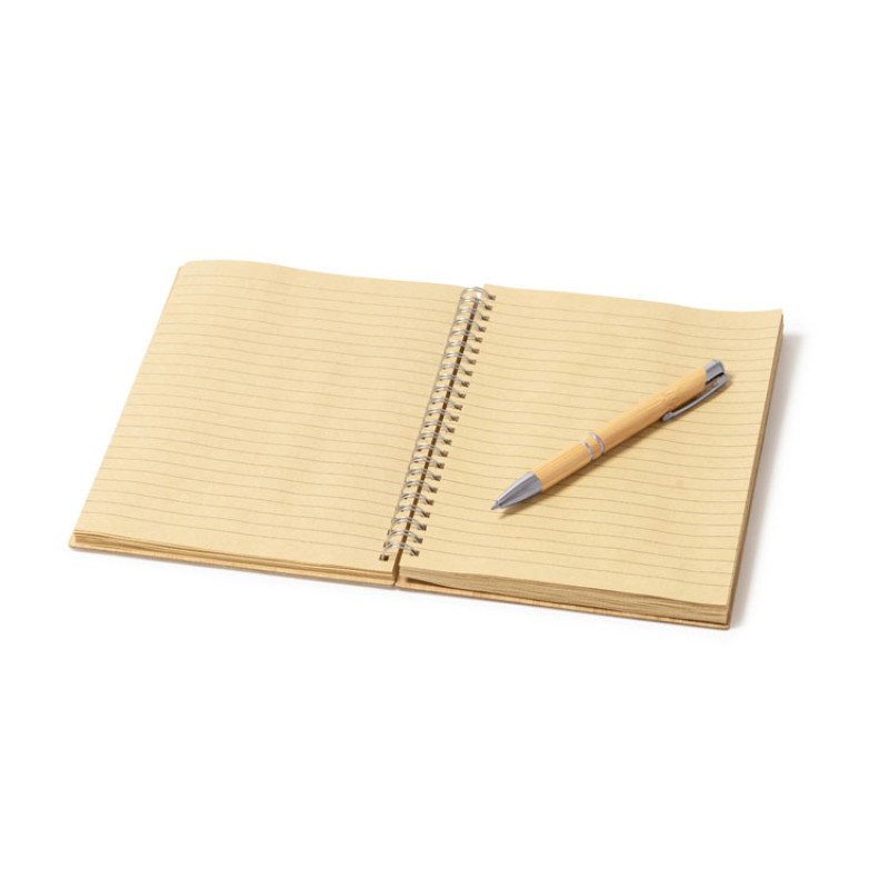 Набор GALA: блокнот А5, ручка шариковая, бамбук, бежевый