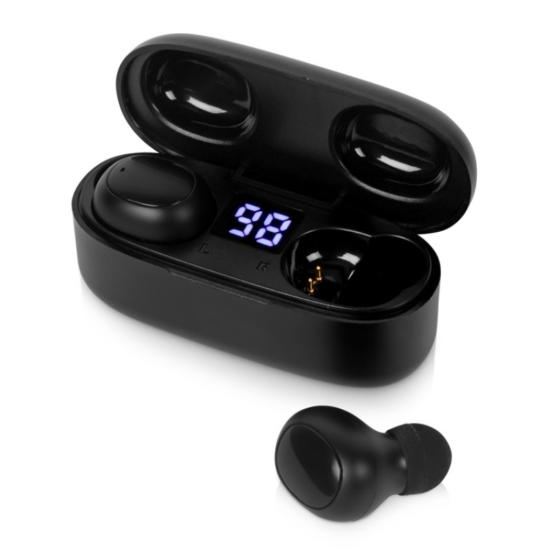 Беспроводные наушники TWS в кейсе Volts. Evolt, черный, пластик