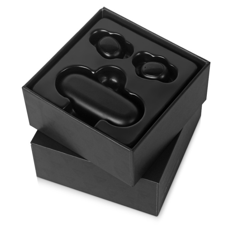 Беспроводные наушники TWS в кейсе Volts. Evolt, черный, пластик