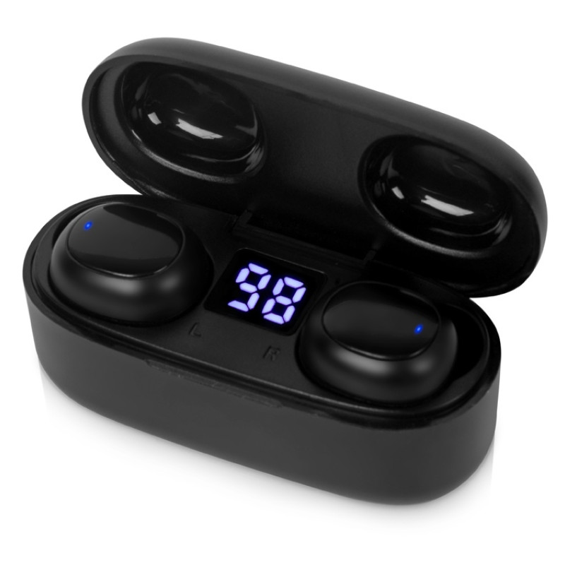 Беспроводные наушники TWS в кейсе Volts. Evolt, черный, пластик