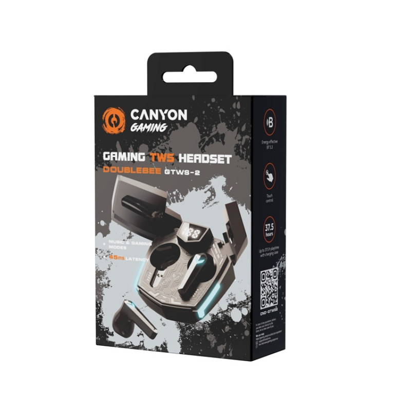 Игровая гарнитура Canyon DoubleBee GTWS-2, черный (CND-GTWS2B)