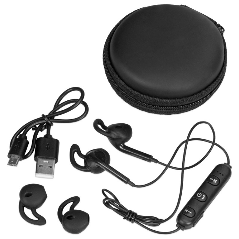 Беспроводные наушники «Get Up» с чехлом, черный