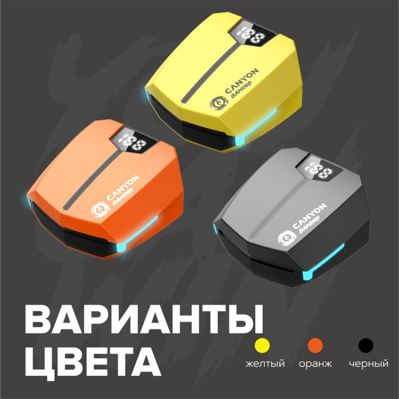 Игровая гарнитура Canyon DoubleBee GTWS-2, желтый (CND-GTWS2Y)