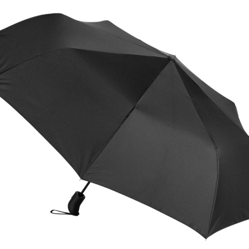 Подарочный набор с зонтом и термобутылкой в шопере, черный