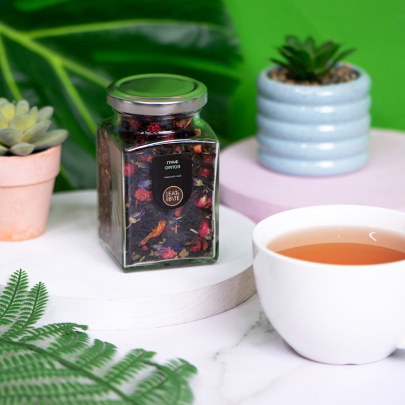 Чай черный, серия "Bouquet", граф Орлов, стеклянная банка