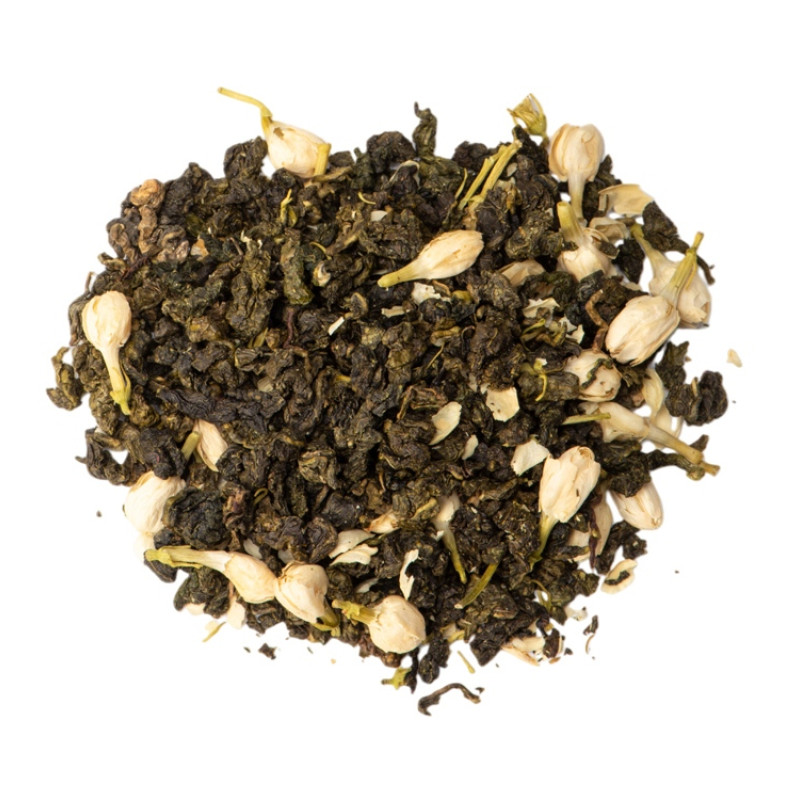 Чай зеленый, серия "Bouquet", моли хуа с бутонами жасмина, стеклянная банка