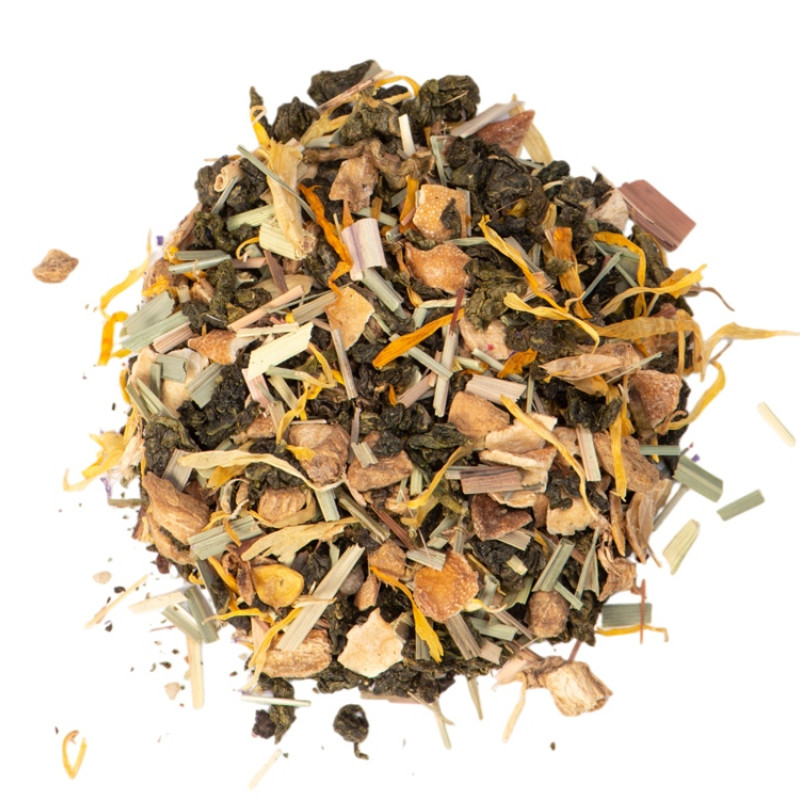 Чай зеленый, серия "Essence", с медом, имбирем и лимоном, стеклянная банка