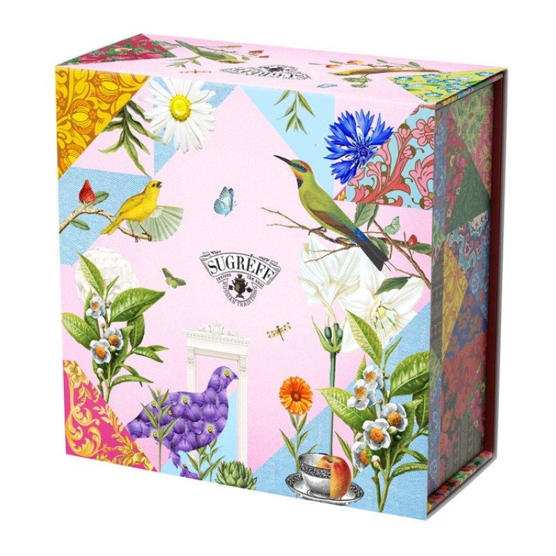 Подарочный набор c купажами чая и сладостями "Весенние птицы"