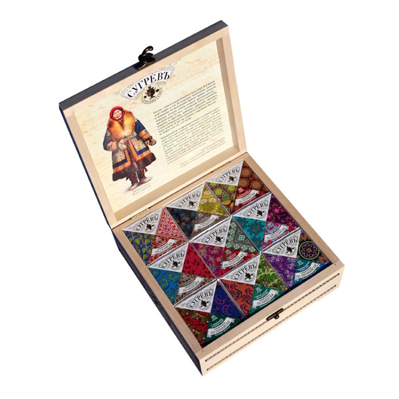 Подарочный набор c чаем "Сокровища Севера" в деревянной шкатулке