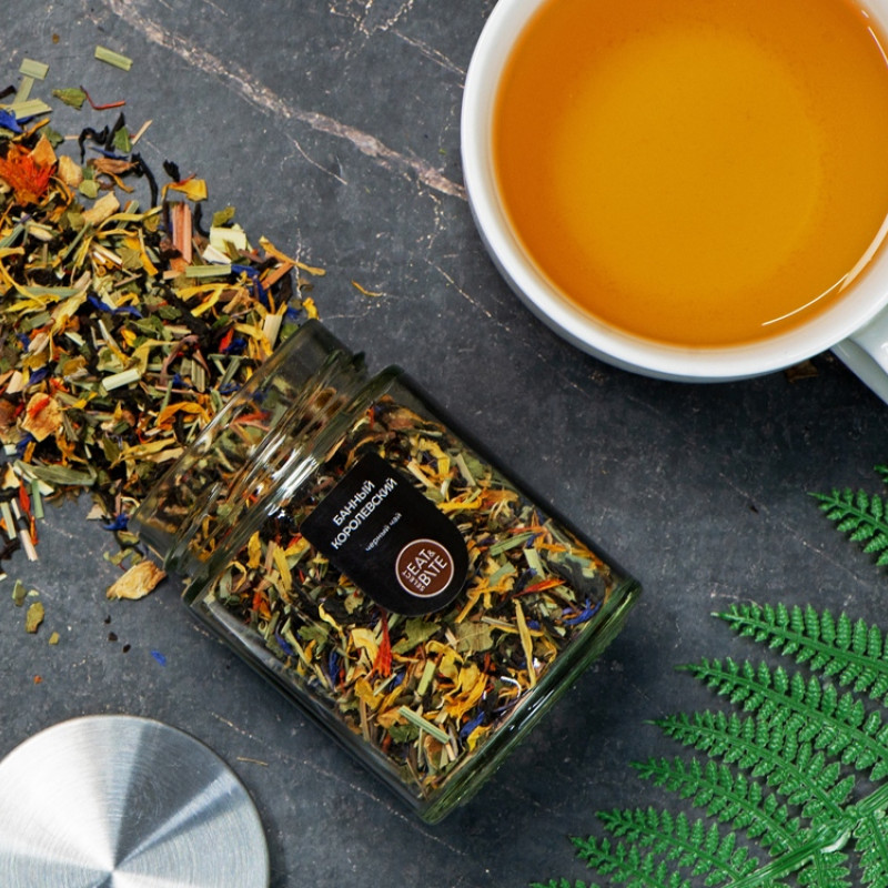 Чай черный, серия "Essence",  банный королевский, стеклянная банка