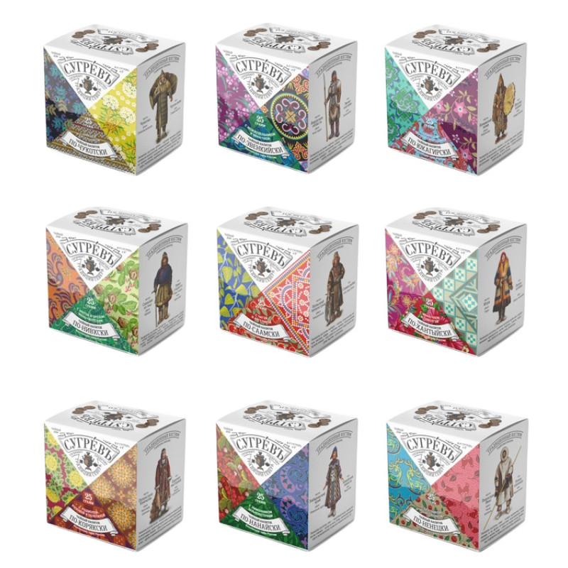 Подарочный набор c чаем "Сокровища Севера" в деревянной шкатулке без лого