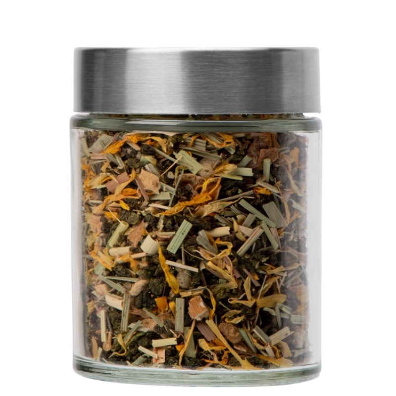 Чай зеленый, серия "Essence", с медом, имбирем и лимоном, стеклянная банка