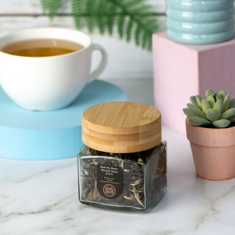 Чай белый, серия "Ceremony", Бай Му Дань (белый пион), стеклянная банка