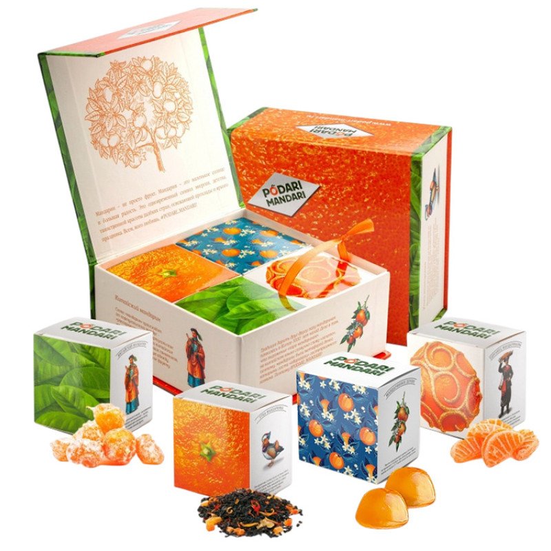 Подарочный набор с чаем и сладостями "ПодариМандари"