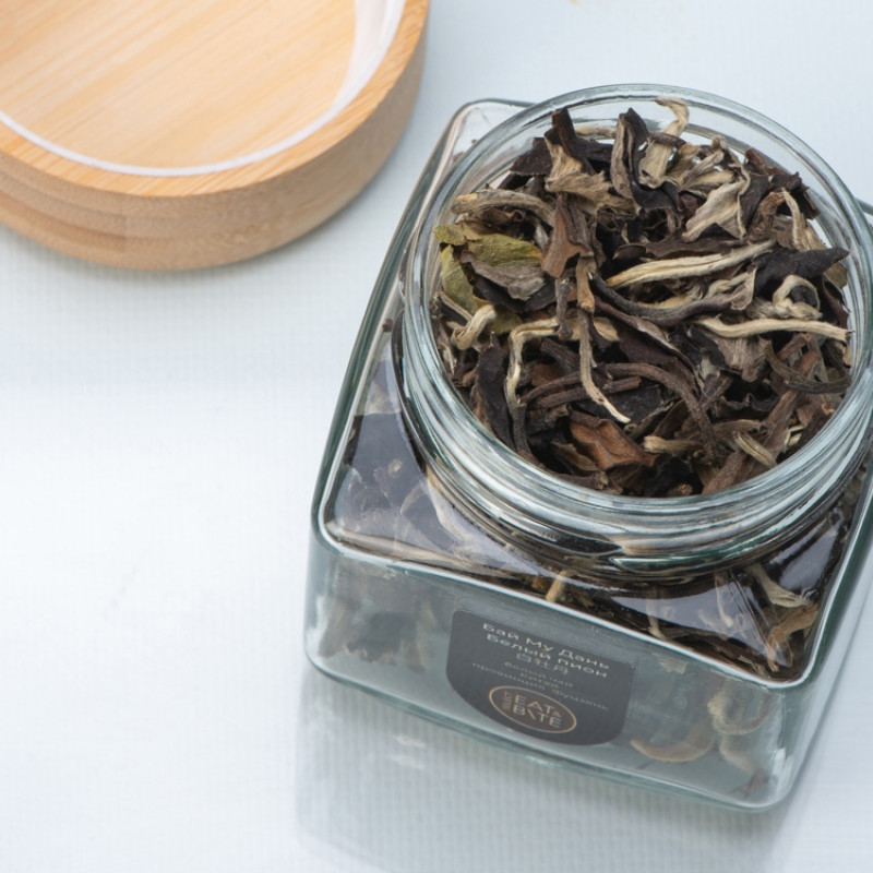 Чай белый, серия "Ceremony", Бай Му Дань (белый пион), стеклянная банка