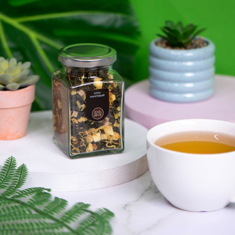 Чай манговый улун, серия "Bouquet", стеклянная банка