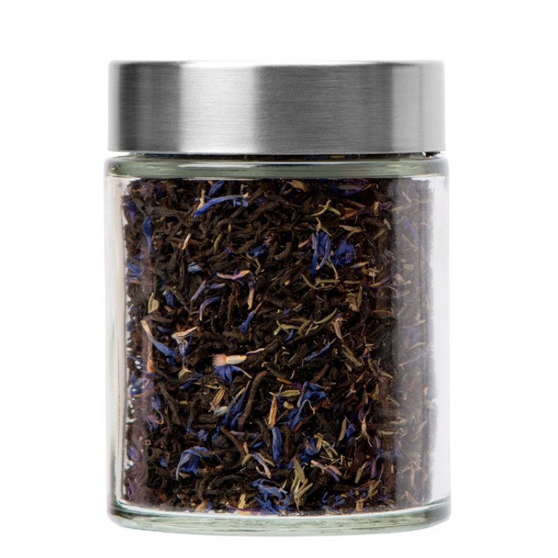 Чай черный, серия "Essence", с чабрецом и лепестками василька, стеклянная банка