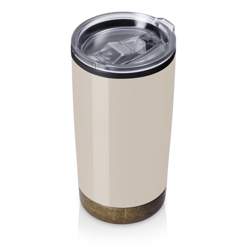 Подарочный набор с пледом, термокружкой и чаем, бежевый