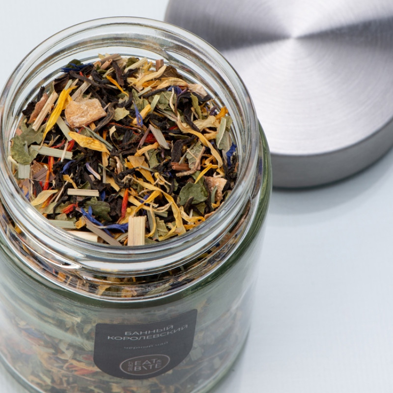 Чай черный, серия "Essence",  банный королевский, стеклянная банка