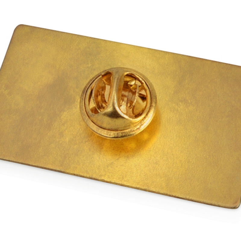 Значок металлический «Прямоугольник» закругленные углы, золотистый Значок металлический «Прямоугольник» закругленные углы, золотистый