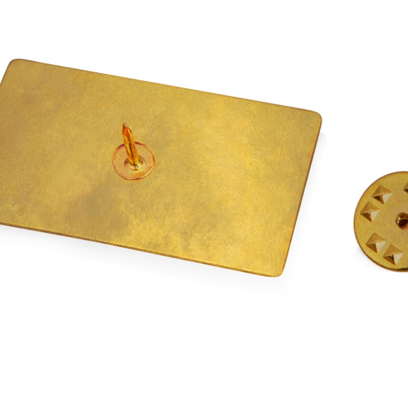 Значок металлический «Прямоугольник» закругленные углы, золотистый Значок металлический «Прямоугольник» закругленные углы, золотистый