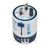 Адаптер с 2-умя USB-портами для зарядки Travel Blue Twist & Slide Adaptor голубой/белый