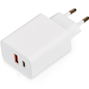 Сетевое зарядное устройство c выходами USB-A и USB-C «Recharger Pro», быстрая зарядка QC/PD, 30 Вт, белый
