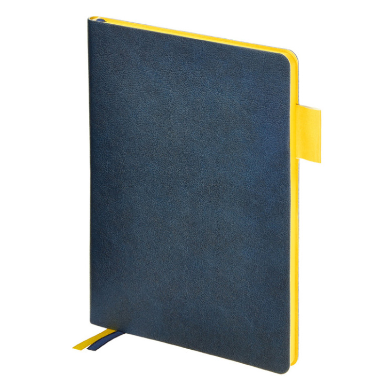 Ежедневник недатированный А5 "Boston", темно-синий (желтый обрез)