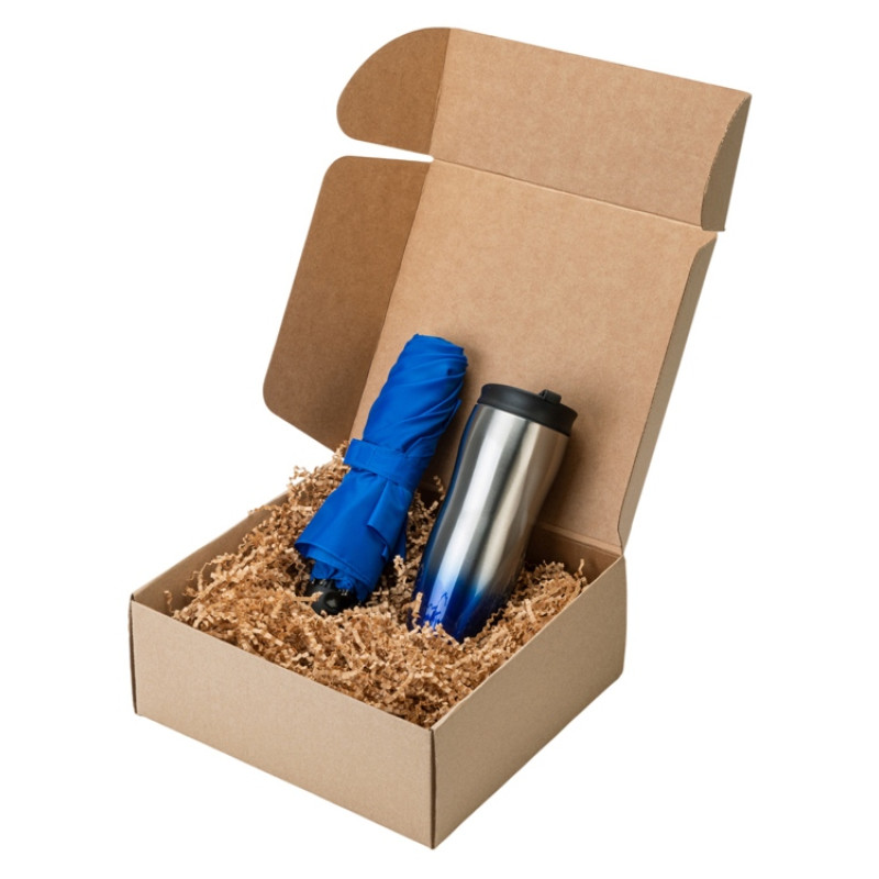 Подарочный набор «On the go» с термокружкой и зонтом Подарочный набор «On the go» с термокружкой и зонтом