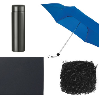 Подарочный набор с зонтом и термосом, синий