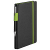 Бизнес блокнот "Bossy" с ручкой, черный и зеленое яблоко