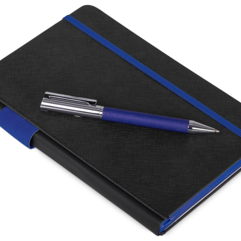 Бизнес блокнот "Bossy" с ручкой, черный и синий