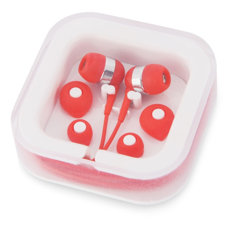 Подарочный набор Non-stop music с наушниками и зарядным устройством, красный