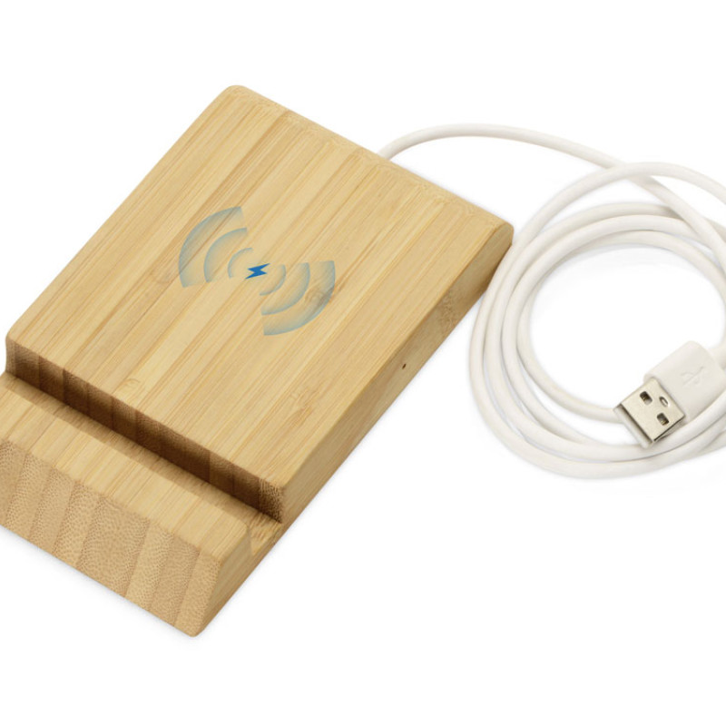 Подарочный набор с БЗУ и внешним аккумулятором «Bamboo Set», натуральный