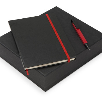 Подарочный набор Jacque с ручкой-подставкой и блокнотом А5, красный