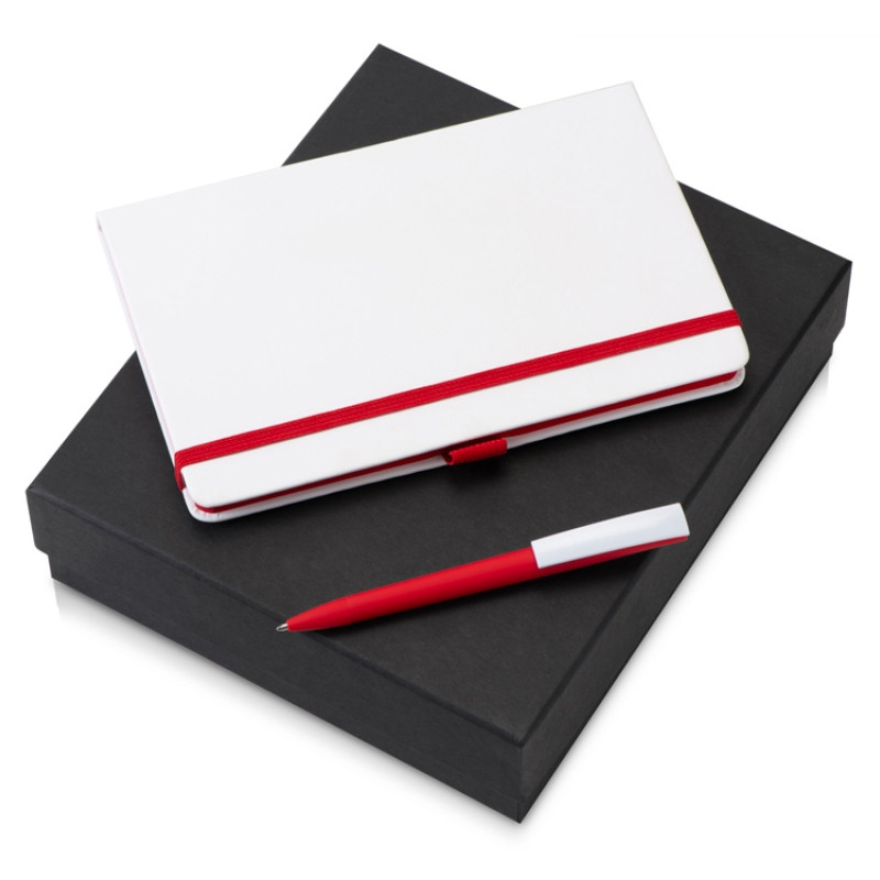 Подарочный набор «Jacque white» 2.0. с ручкой и блокнотом, красный