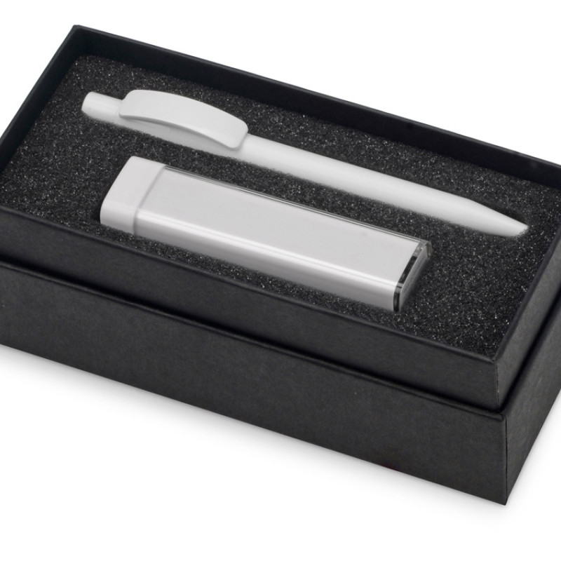 Подарочный набор White top с ручкой и зарядным устройством, белый