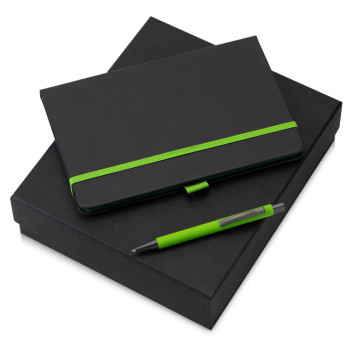 Подарочный набор «Jacque» 2.0. с ручкой и блокнотом, зеленое яблоко