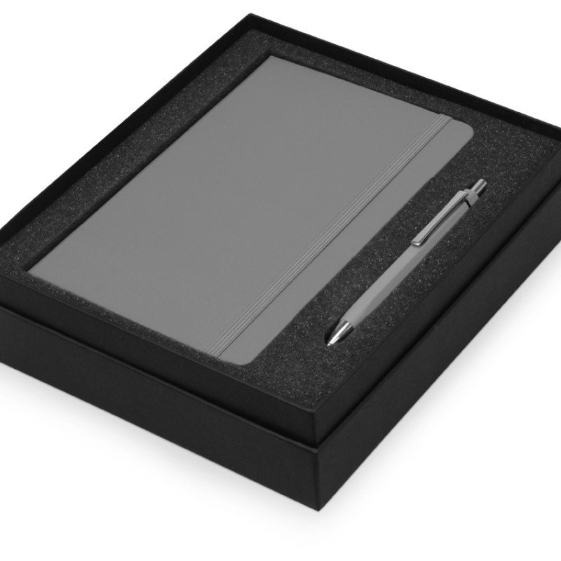 Подарочный набор Moleskine Hemingway с блокнотом А5 и ручкой, серый