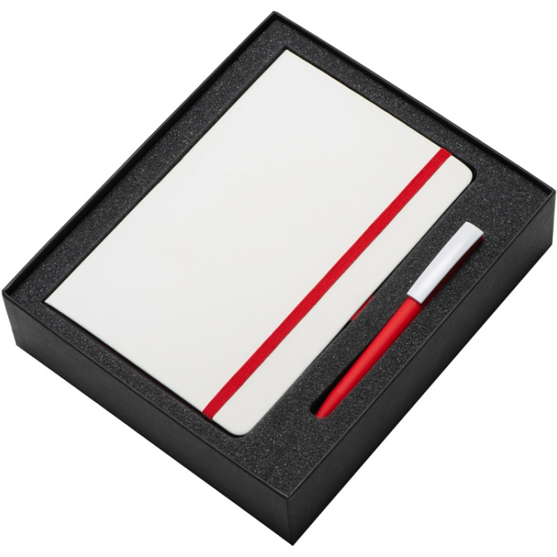 Подарочный набор «Jacque white» 2.0. с ручкой и блокнотом, красный