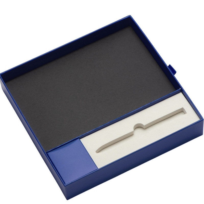 Набор блокнот в гибкой обложке А5 и металлическая шариковая ручка "Nabokov", синий