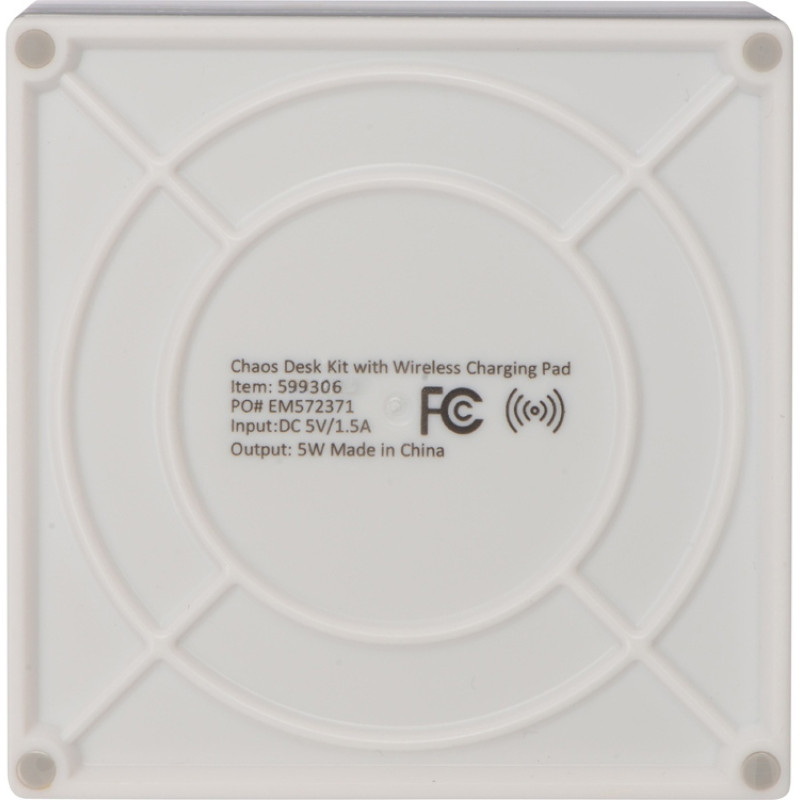 Настольный органайзер с функцией беспроводной зарядки, белый