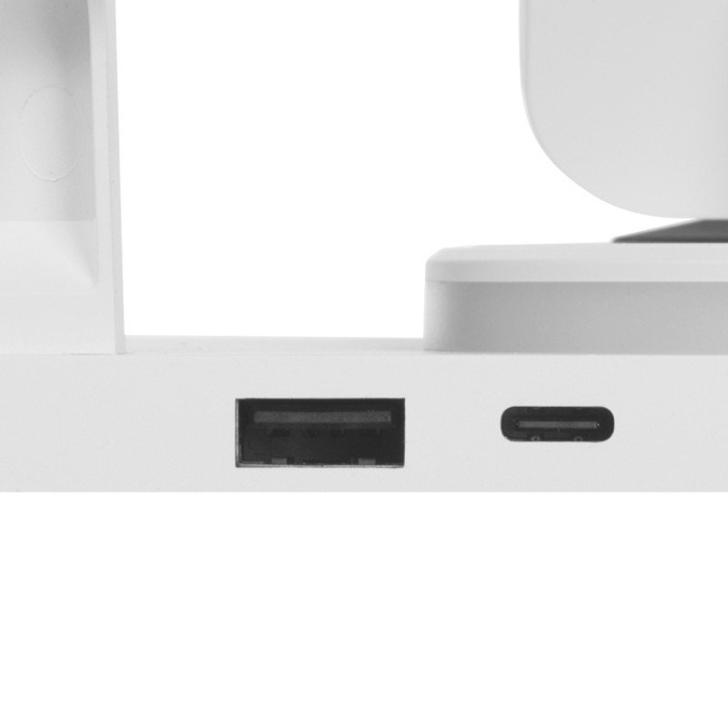Складная зарядная станция с беспроводной зарядкой «Flashport», 15 Вт, белый