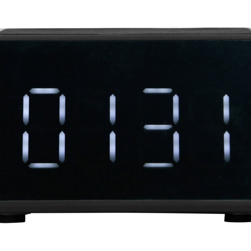 Беспроводная колонка с часами и функцией беспроводной зарядки «Sentry», черный (P)