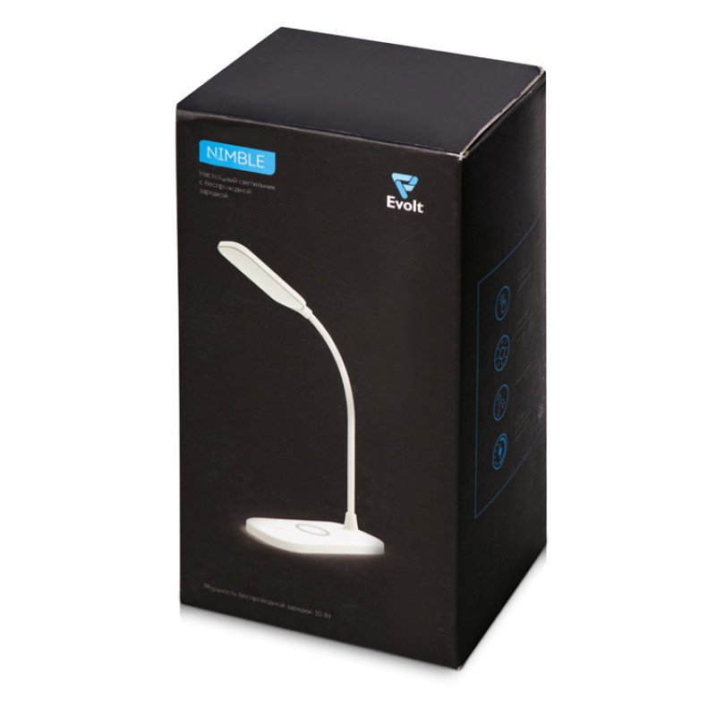 Настольный светильник с беспроводной зарядкой "Nimble", 10 Вт