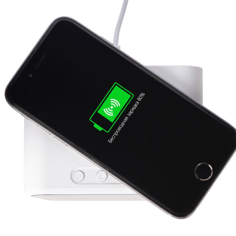 Настольные часы с функцией беспроводной зарядки "Wake", 10 Вт