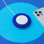 Беспроводное зарядное устройство со встроенным кабелем 2-в-1 "Disc", синий