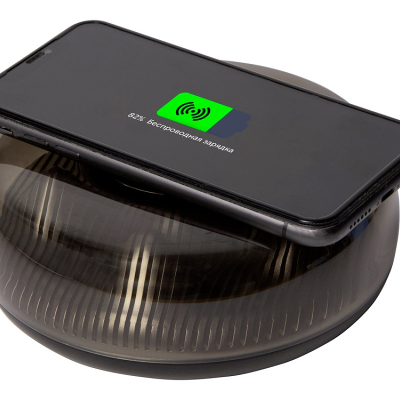 Ночник с беспроводной зарядкой "Ember", 15 Вт, черный