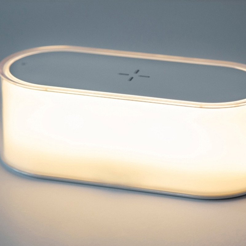 Ночник с беспроводной зарядкой и RGB подсветкой "Miracle", 15 Вт, белый