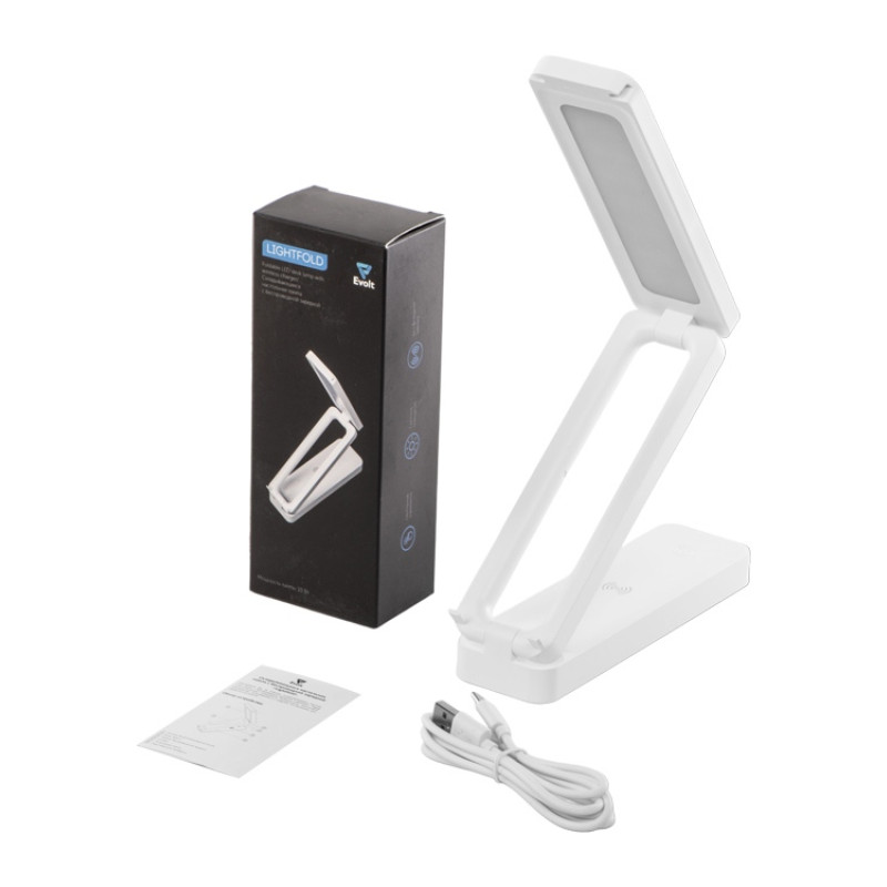 Складывающаяся LED лампа с беспроводной зарядкой «Lightfold», белый